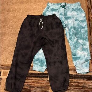 Old Navy Tie-Dye Joggers - Black and Teal